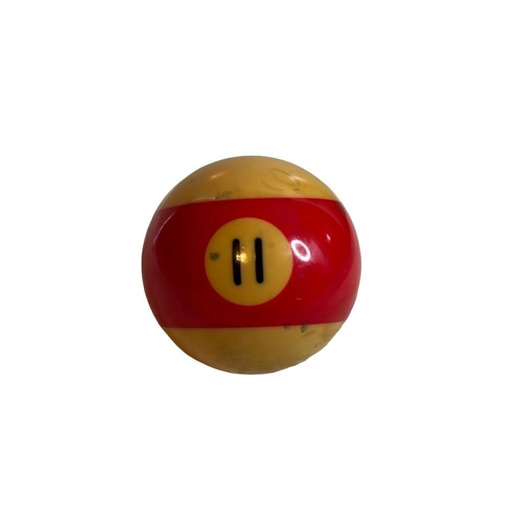 Vintage 60s-70s Pocket 11 Red Striped Pool Ball 2” Billiards